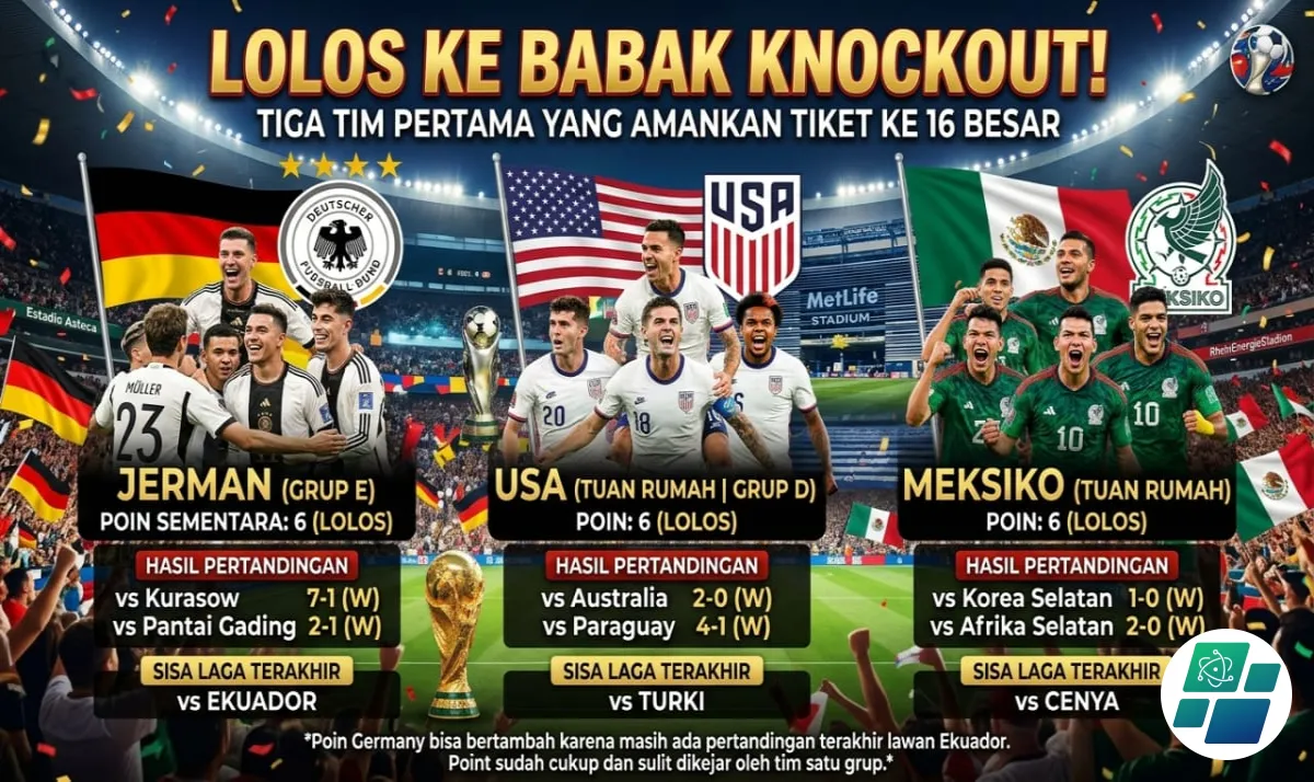 Resmi! Jerman, AS, dan Meksiko Jadi Tim Pertama yang Amankan Tiket Fase Gugur