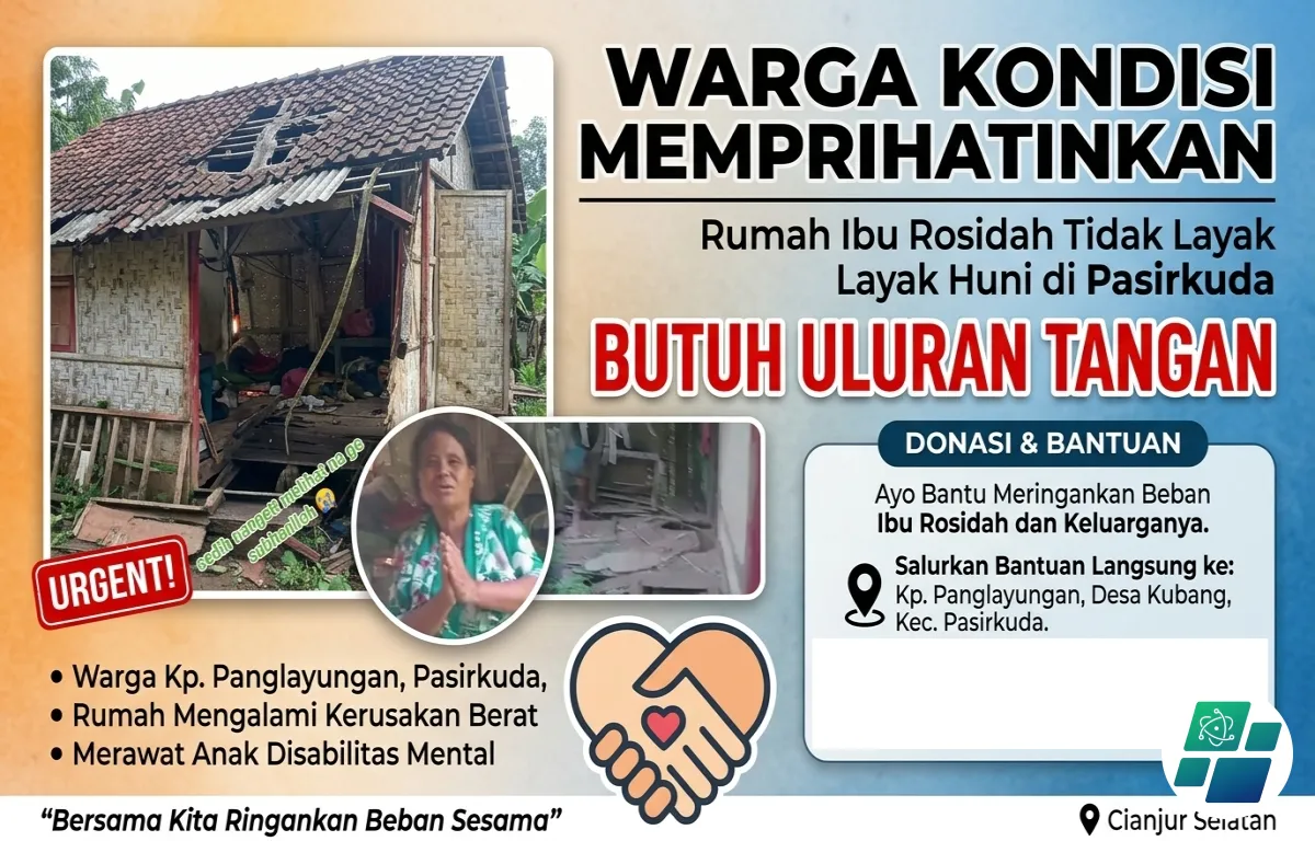 Nestapa Ibu Rosidah di Pasirkuda: Tinggali Rumah Rusak Berat Sambil Rawat Anak Disabilitas